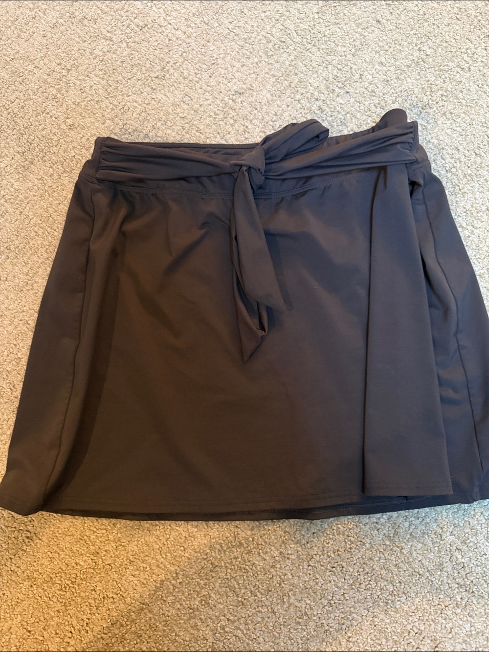 Lands' End chocolate colored Swim Coverup Skirt with Ties 17" long size XL